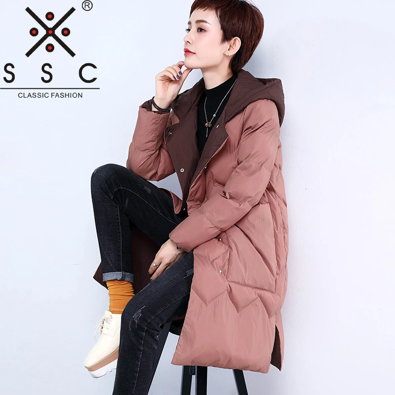 SSC зимняя куртка женская большие размеры куртки и пальто Модные однобортные