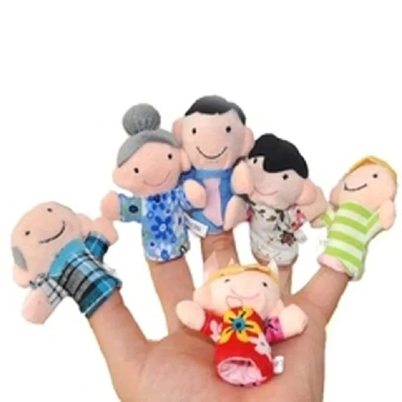 6PCS/lot Family Style Velvet Finger Puppet Play Learn Baby Toys Cute Cartoon Puppets | Игрушки и хобби