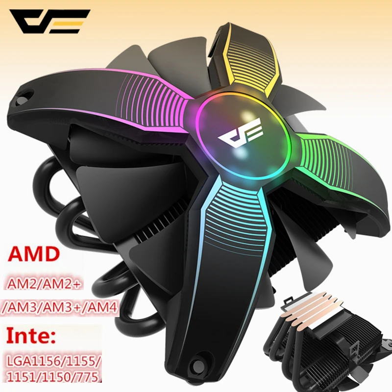 Кулер ЦП DarkFlash для ПК кулер с RGB радиатором 4 медных трубки контактный Intel 1151 1155 AM3 +