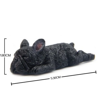 Black Dog Lying VILEAD 2 ''Смола Французский бульдог фигурка милая маленькая Лежащая собака модель Шиба ину собака миниатюры для холодильник на холодильник домашний декор - Цвет: Black Dog Lying