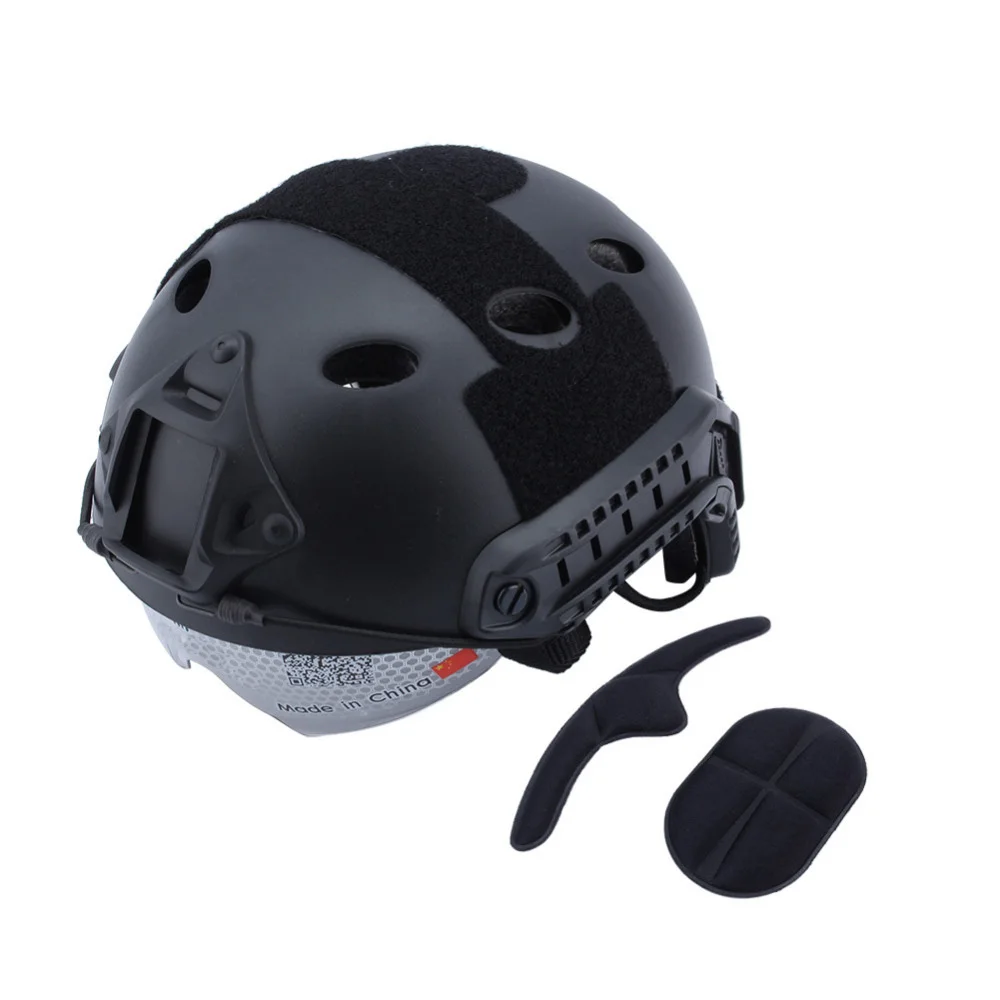 Легкий военный тактический шлем с очками страйкбольный для пейнтбола защитная