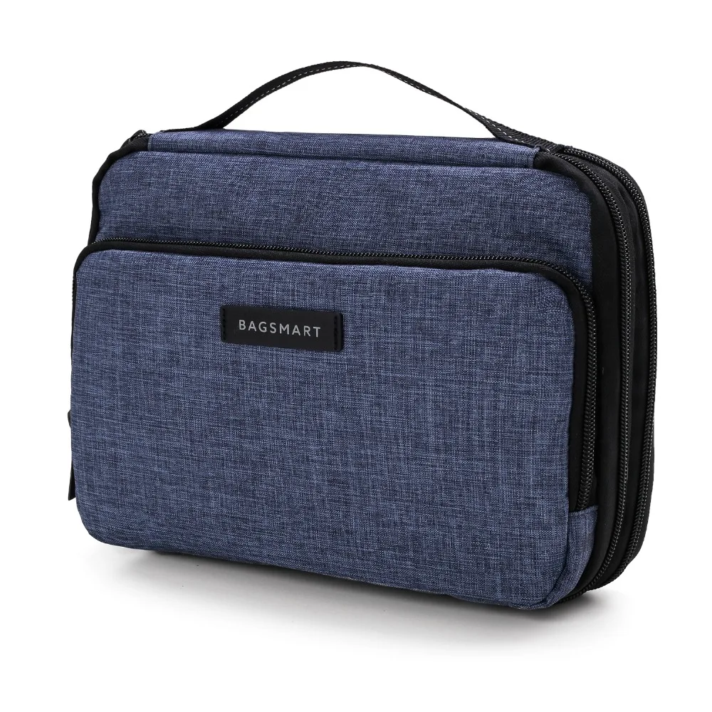 Bagsmart двухслойные органайзеры для путешествий для кабеля Kindle чехол для зарядки телефона большая емкость аксессуары для электроники сумка