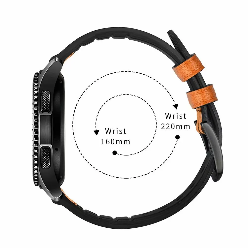 22 мм ремешок для часов Samsung Gear S3 наручный ремень Huami Amazfit 2 натуральная кожа с