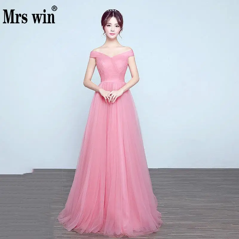 Mrs Win Новое Сексуальное вечернее платье с вырезом лодочкой узкая Длинная Юбка