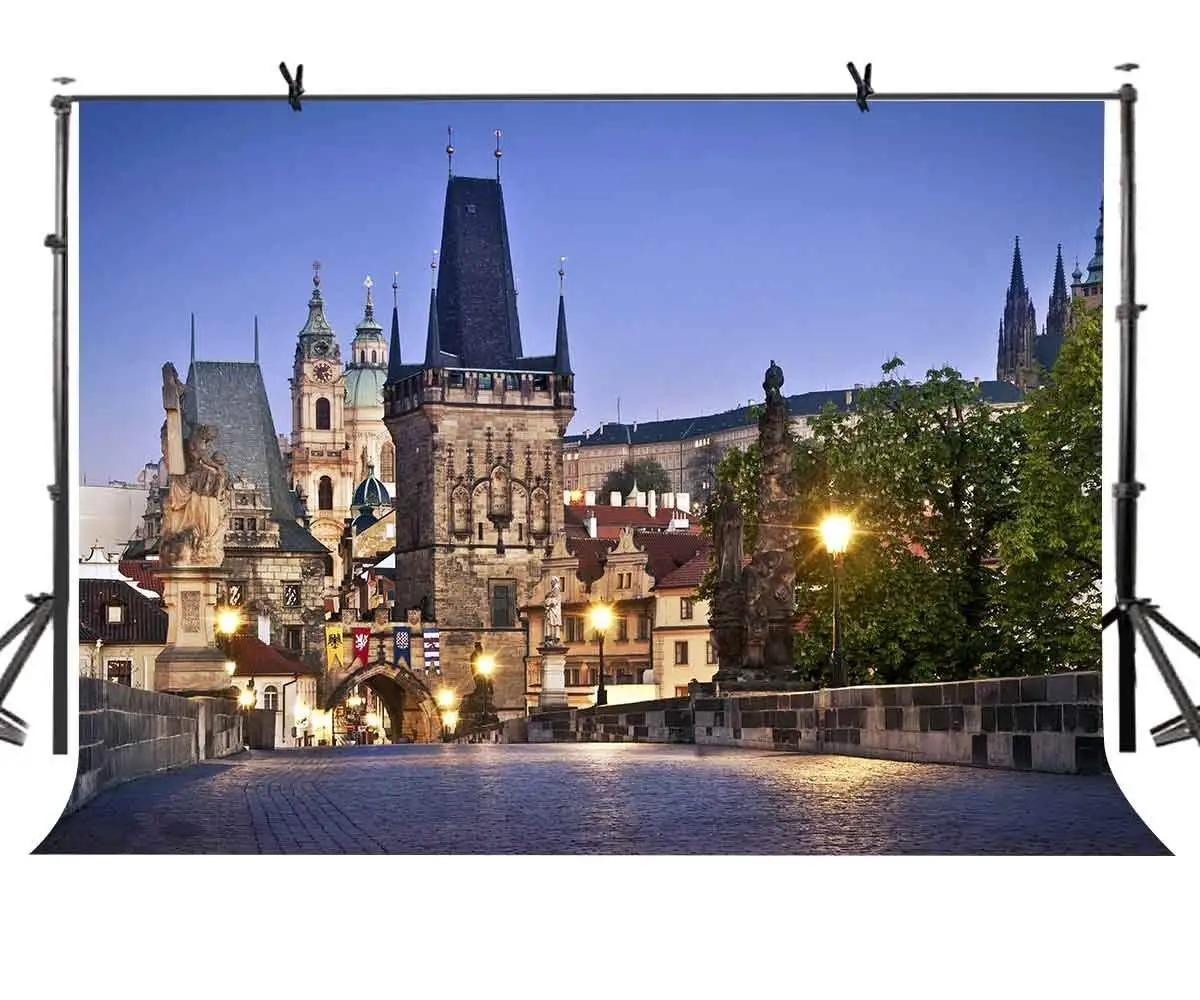 7x5ft Карлов мост фон Европа Прага фотография и Студия реквизит для фона |