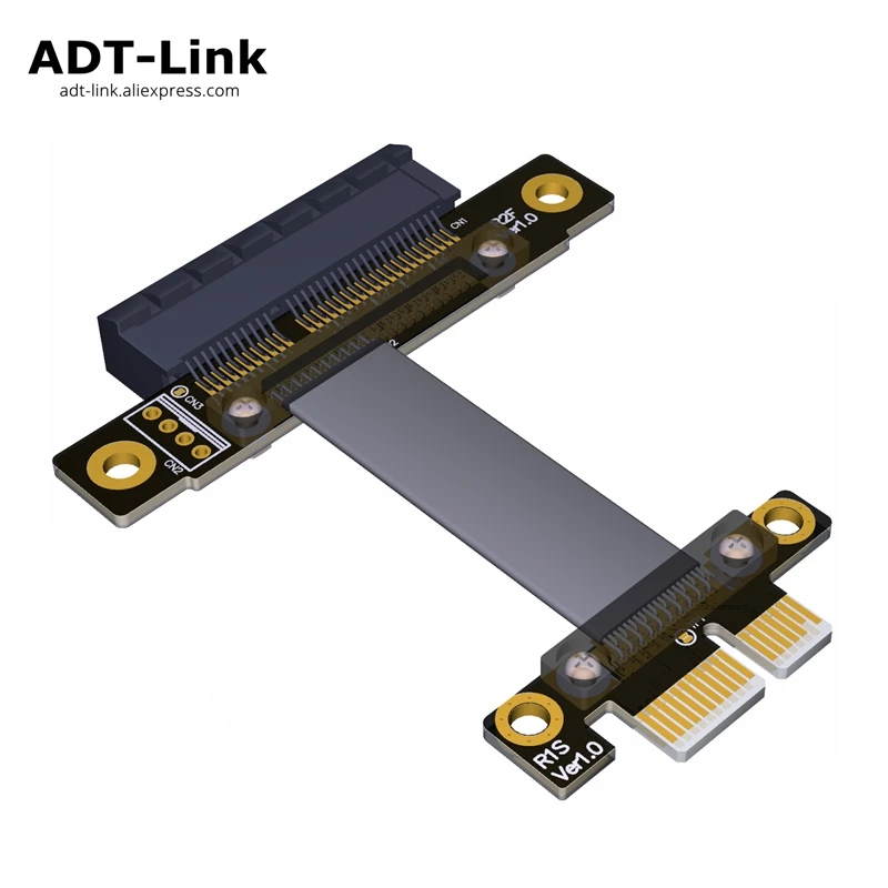 

PCIe 3.0 x1 Male to x4 Female Extension Cable EMI Shielding 8G/bps PCI-E III 1x 4x Riser Card Extender Ribbon Cable ADT-link