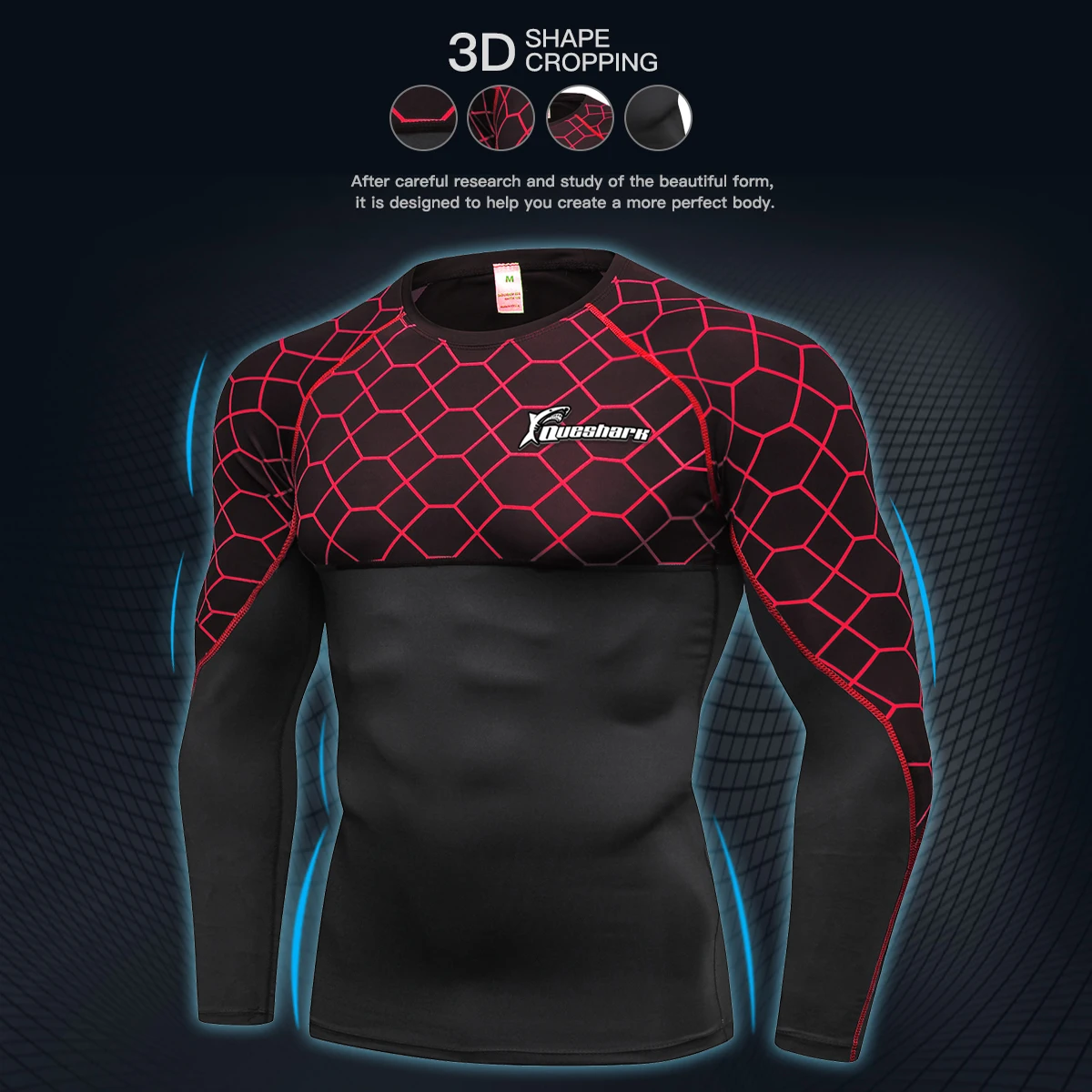 Queshark Мужская термальная Wintergear компрессионная Термоодежда с длинным рукавом футболки быстросохнущие гибкие
