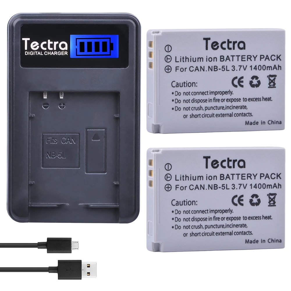 Tectra 2 шт NB-5L NB5L Bateria + LCD USB зарядное устройство для Canon S110 SX200 SX210 SX220 SX230 ISHS IXUS 850 870 800 860 990 SD 950 970