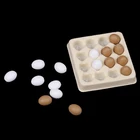 Поднос + 16 шт. миниатюрных яиц, кухонные аксессуары для еды, декор для кукольного домика 1:12, Кухонные Игрушки для имитации еды