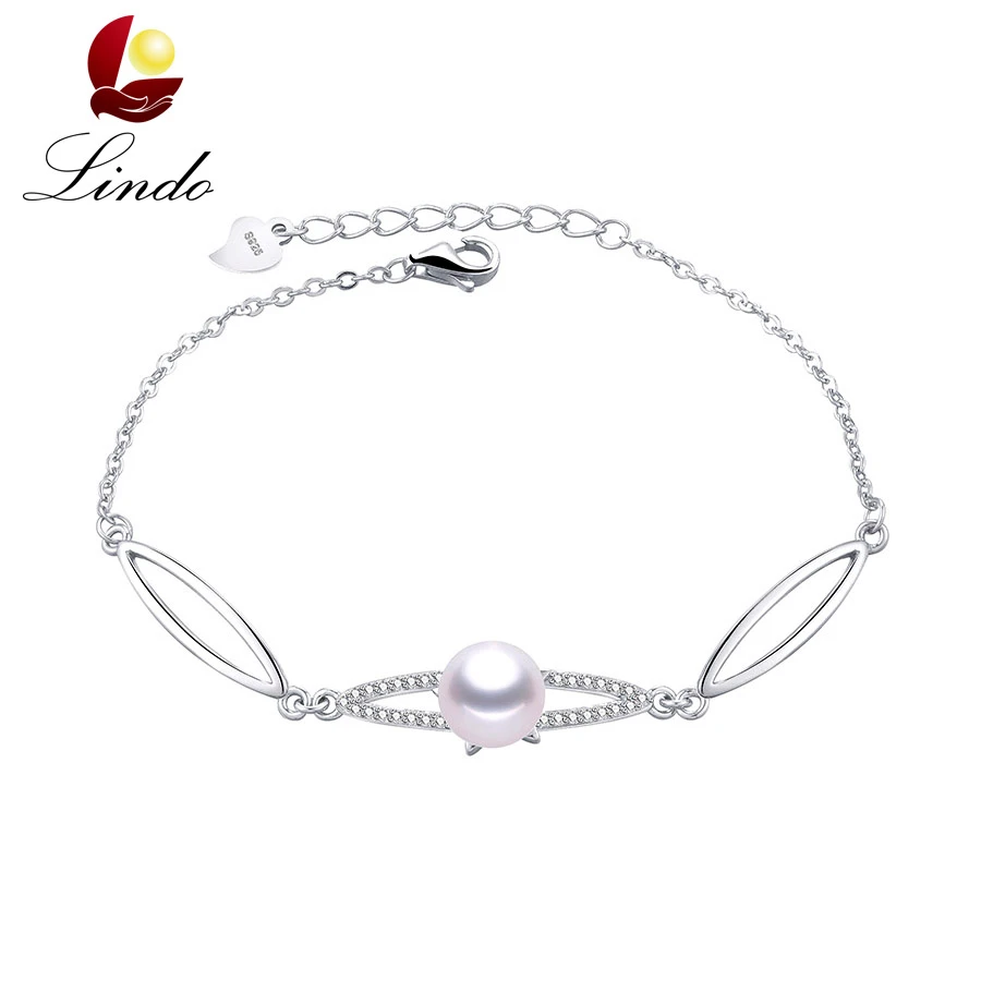 Женский браслет из серебра 925 пробы с натуральным жемчугом| |