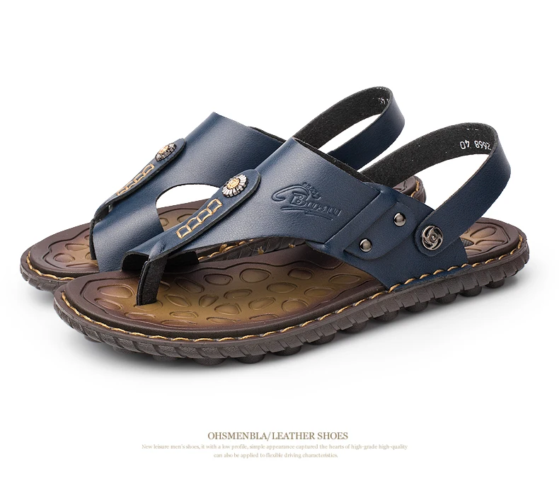 summer men's leather sandals man slippers comfortable outdoor hiking non-slip beach sandals for men