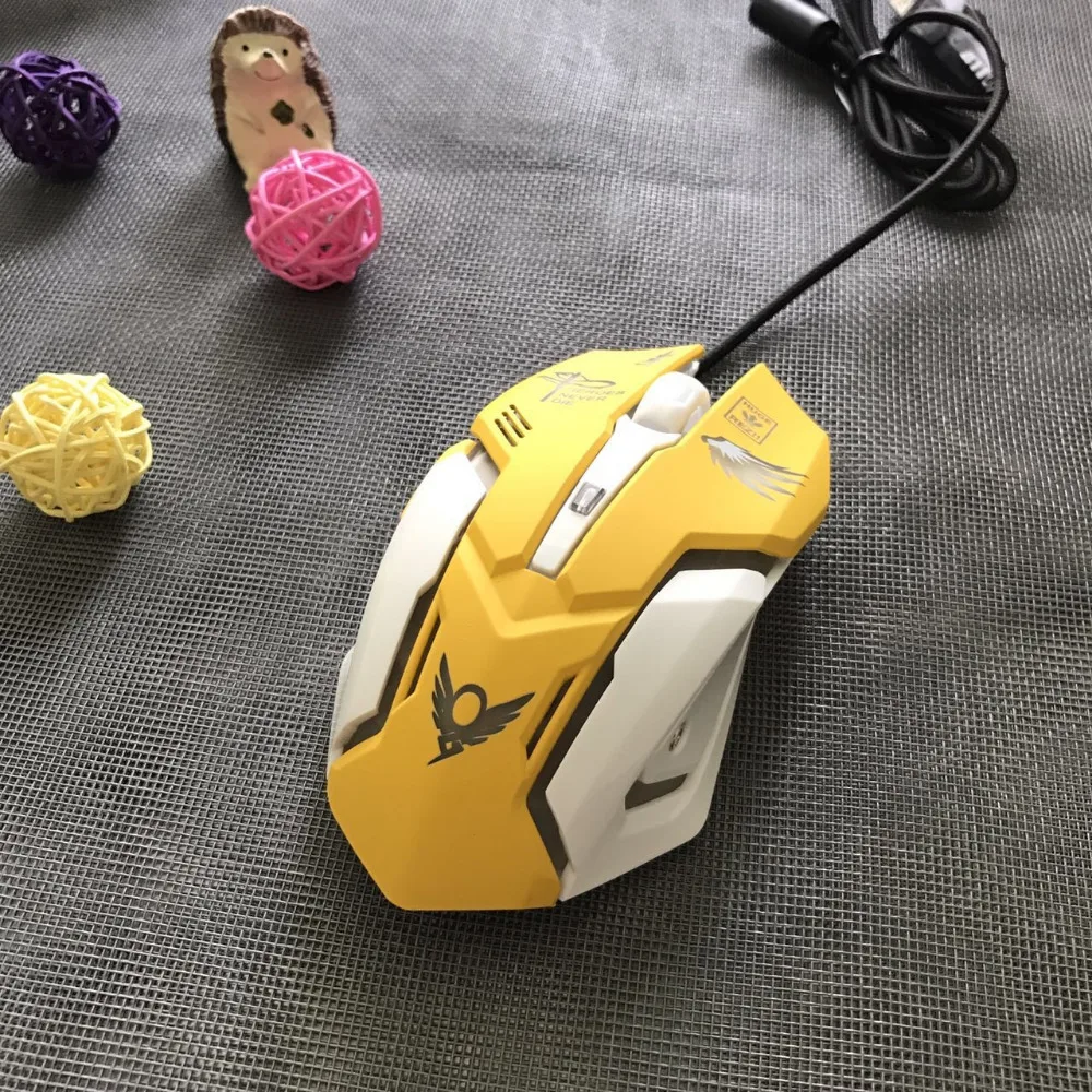 OW мышь с дышащей светодиодной подсветкой игровая D. VA Genji Reaper проводная USB