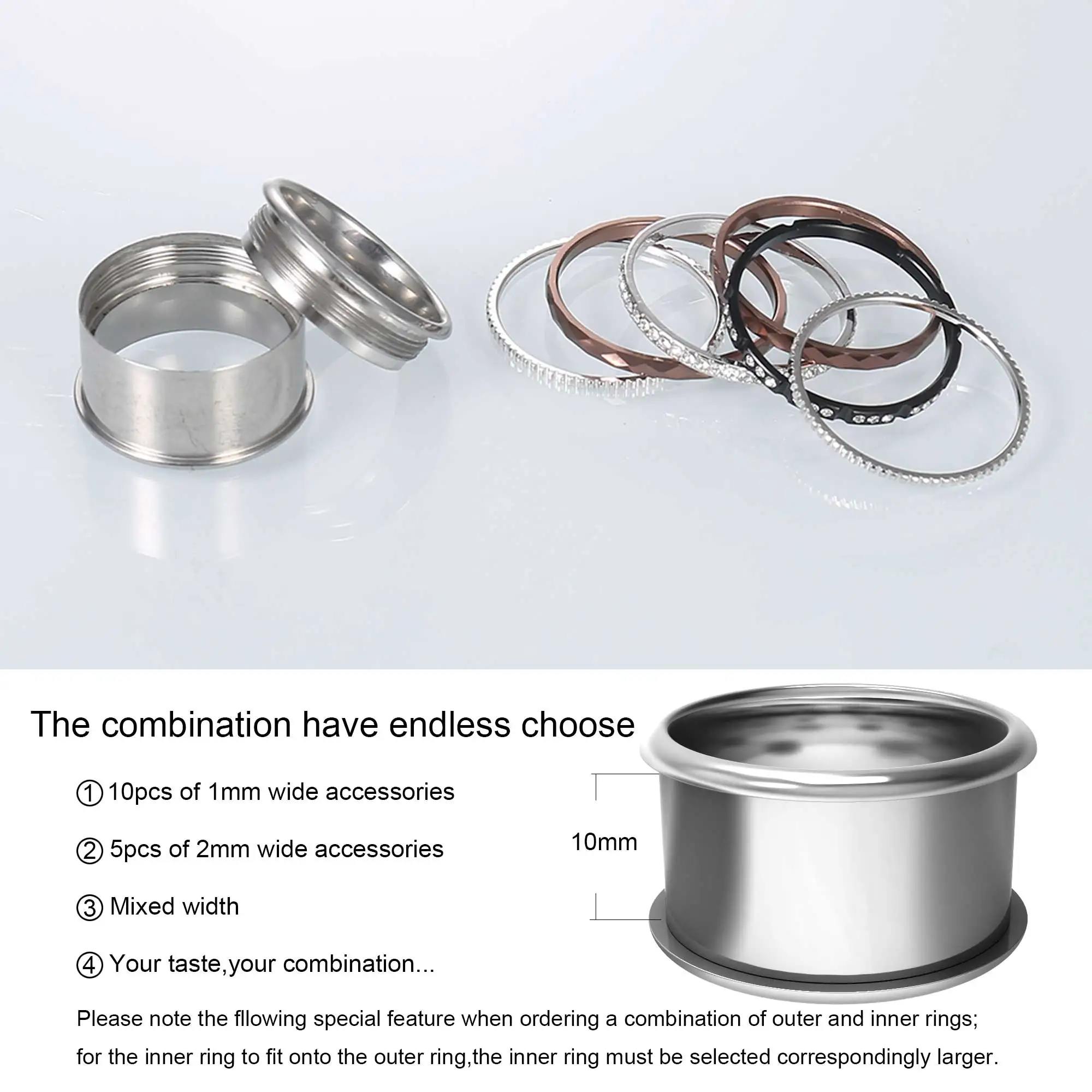 Женские титановые кольца Floya обручальное кольцо из черной нержавеющей стали