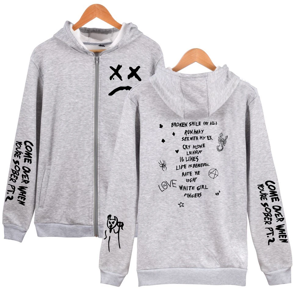 Толстовки Lil Peep K-POP горячая Распродажа повседневные толстовки на молнии свитшоты