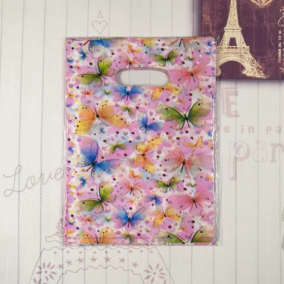 100 шт/Партия 15x20 подарочные сумки ручки пластиковая сумка для хранения одежды сумка для вечеринок упаковочный пакет для покупок Свадебные украшения - Цвет: Лимонно-желтый