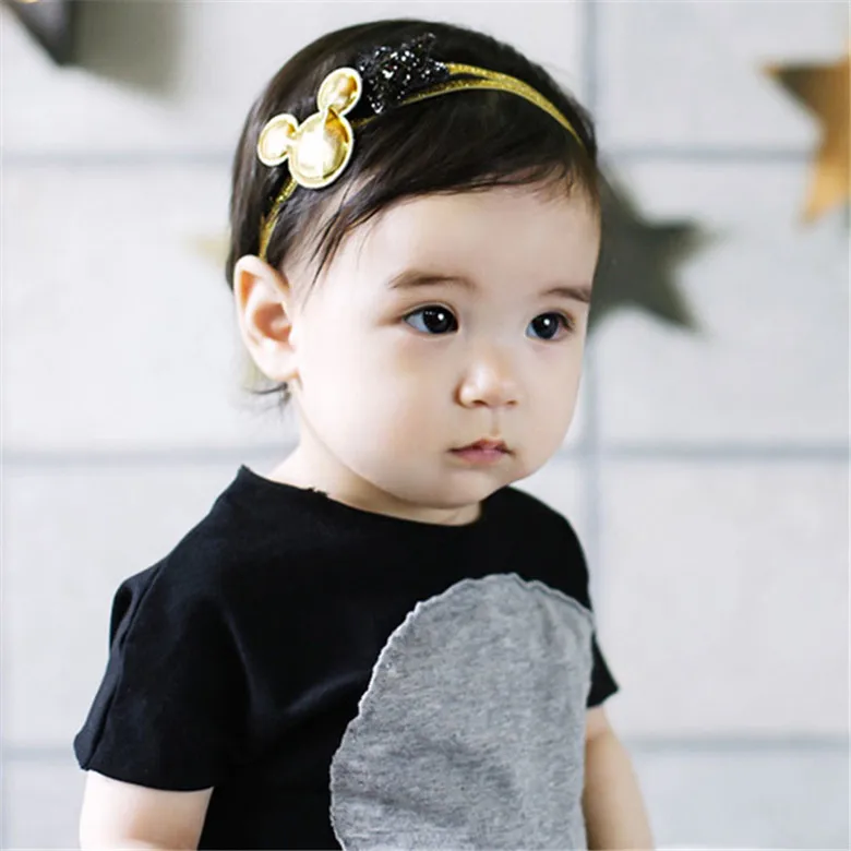 Ободок детский для девочек эластичный с сияющей звездой и Минни-Маус A140 |