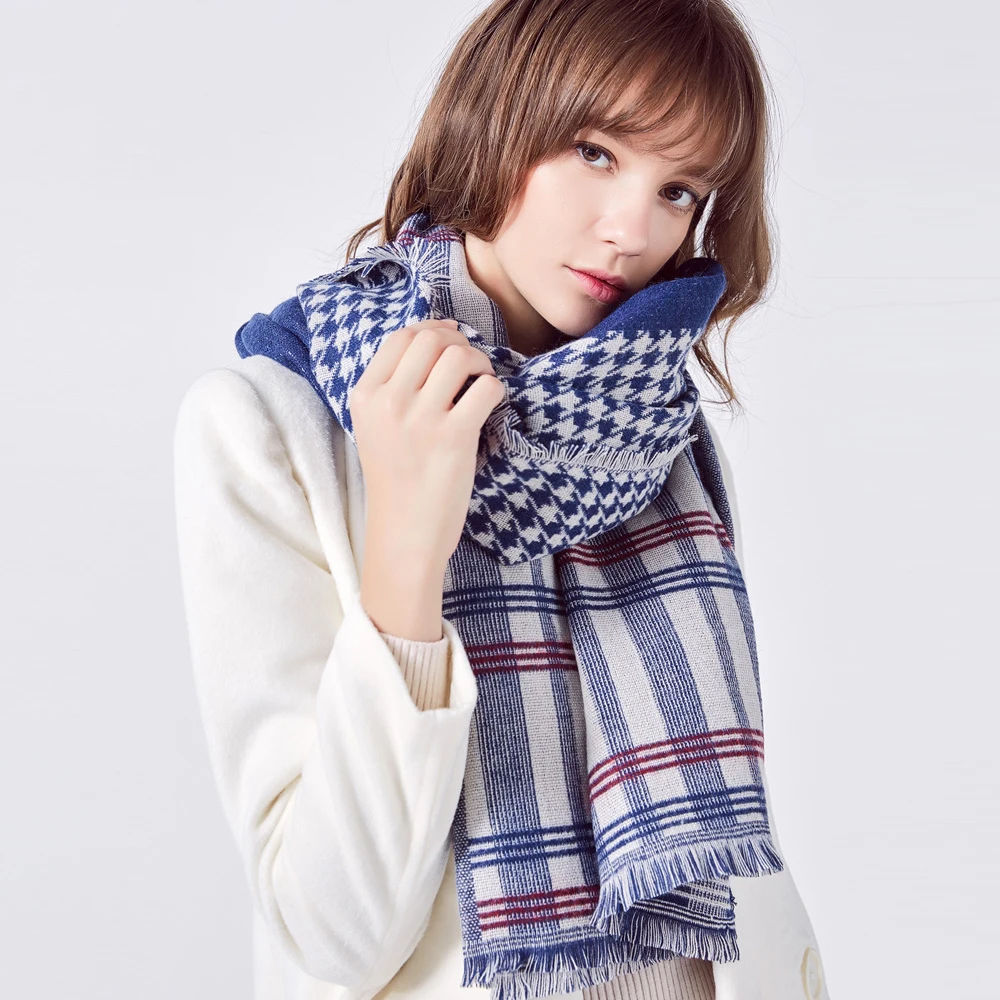 2019 Winter Plaid Scarf Women Scarves Wide Lattices Long Shawl Wrap Female Blanket Warm Tippet | Аксессуары для одежды