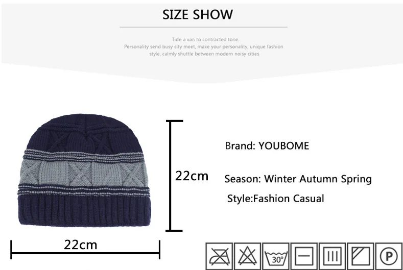 YOUBOME модные зимние шляпы для мужчин и женщин Skullies Beanies Мужская вязаная шапка мужская шапка капот теплый мех бренд зимняя шапка