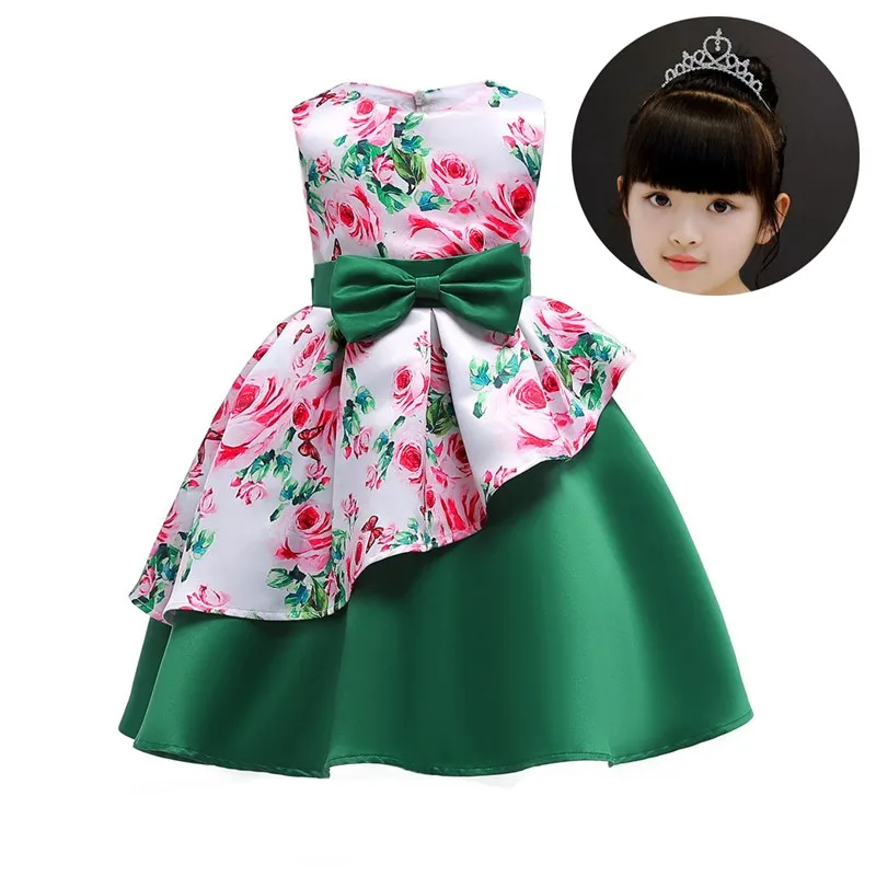 Детские платья принцессы с цветочным рисунком для девочек вечеринки и свадьбы