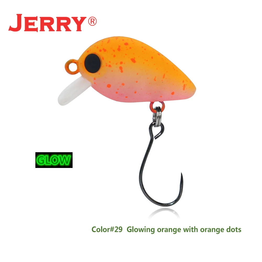 Jerry Thumb 1 шт. 25 мм 1,8 г Мини кренкбейт плавающие воблеры форель УФ розовый цвет искусственная приманка жесткие рыболовные приманки - Цвет: 29 Glowing orange