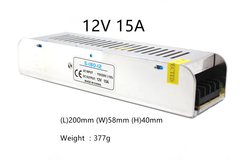 15A 180W 220 В до 12 в источник питания 3 5 8,5 10 15 30 A Светодиодный драйвер 12 В блок питания Трансформаторы 36 Вт 60 Вт 120 Вт 150 Вт 180 Вт 200 Вт 240 Вт 360 Вт - Цвет: 15A 180W