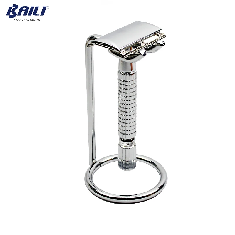 Классическая бритва BAILI для мужчин ручная с подставкой + 1 лезвие BT131|stand for air