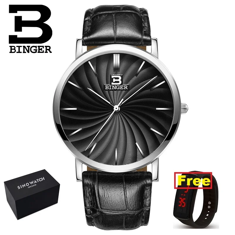 L-BB-Original Швейцария BINGER мужские часы люксовый бренд Кварцевые Полный нержавеющая сталь ультратонкие наручные часы водостойкий B3051G-3 - Цвет: L-BB-Original