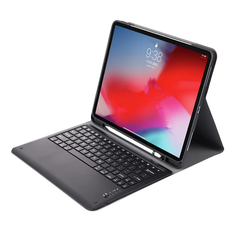 Mosunx клавиатура беспроводная съемная Bluetooth клавиатура чехол с ручкой слот для iPad Pro 12,9 дюймов чехол для планшета для Ipad Pro 517#3