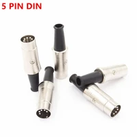 1 piece 5 pin din connector 5pin180 male plug metal silver plated