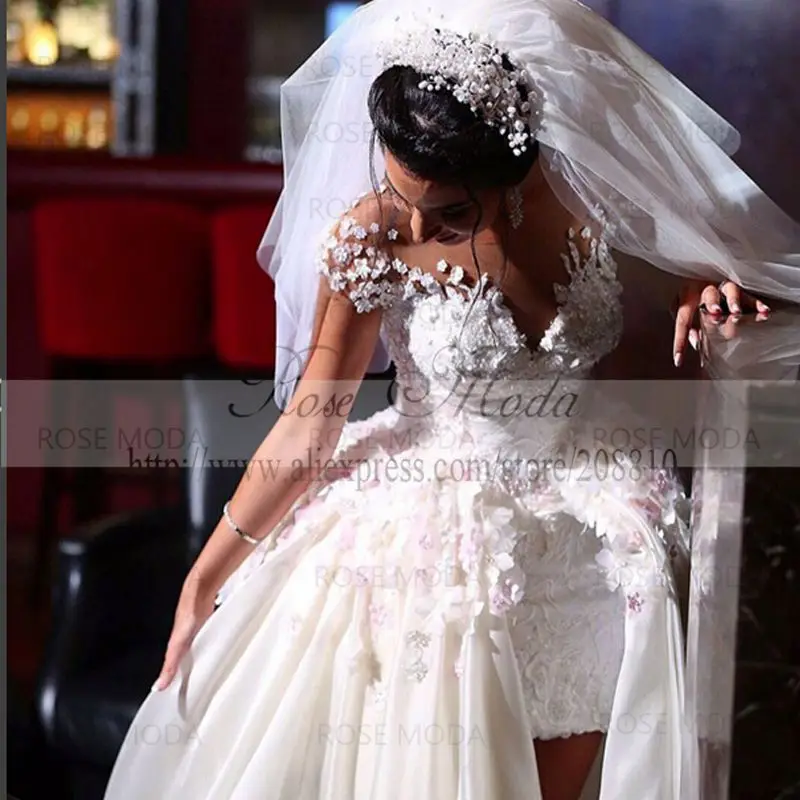 Женское Короткое свадебное платье розовое кружевное в стиле бохо со съемной