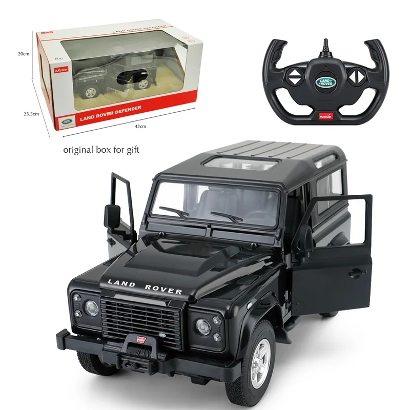 black original box Радиоуправляемая машинка Rastar 1:14 SUV Landrover Denfender, Радиоуправляемая машинка, модель электромобиля, игрушки для мальчиков - Цвет: black original box