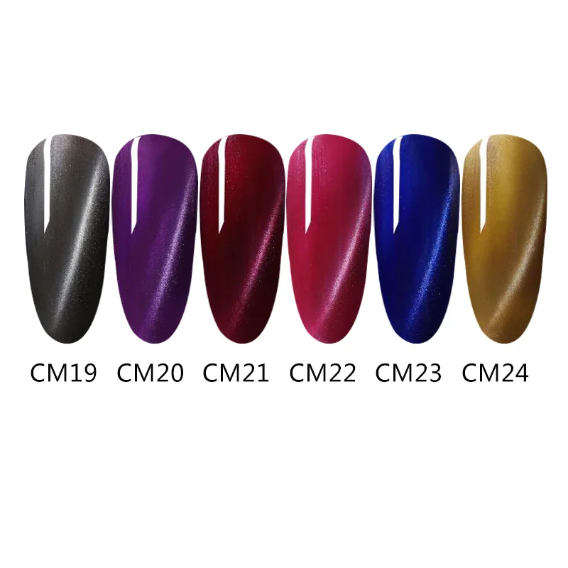CM-19-24 УФ-гель для ногтей кошачий глаз Гель-лак es Nails Art замочить от УФ-и светодиодных перманентных эмалей кошачий глаз Магнитный мерцающий Гель-лак - Цвет: CM-19-24