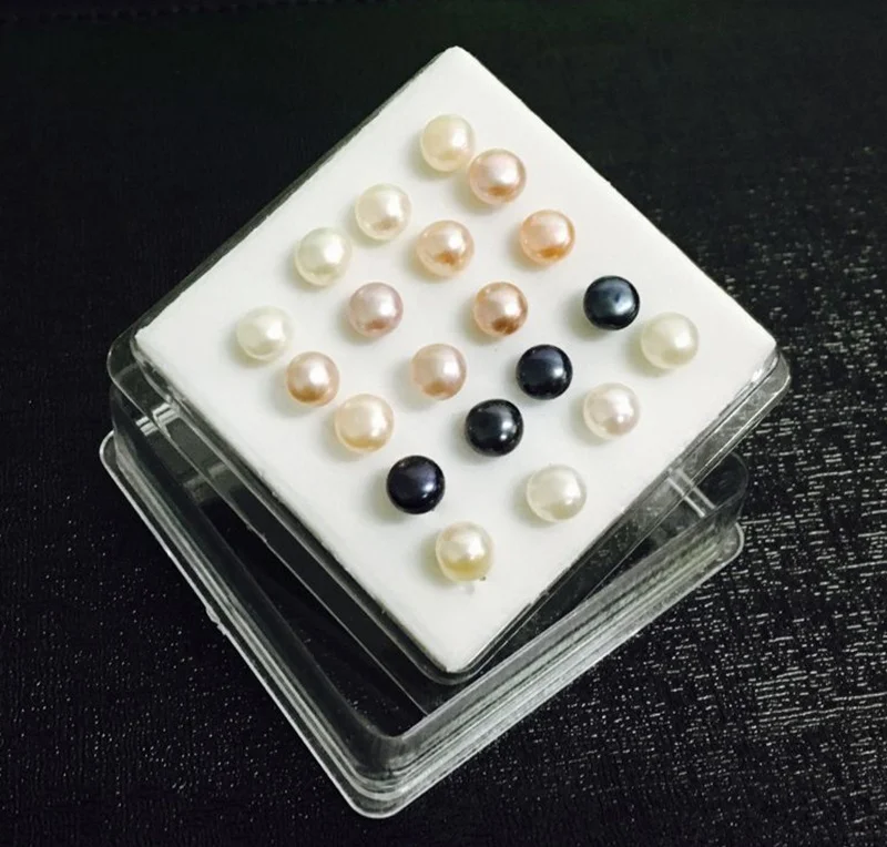 20PCS 40 шт., женские Разноцветные серьги-гвоздики с розовым жемчугом, 925 пробы, серебряные серьги, набор, круглый пресноводный жемчуг, женские серьги-гвоздики - Окраска металла: 20PCS