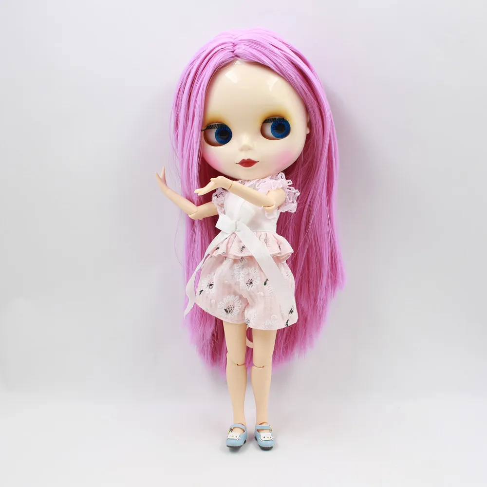 Ледяной DBS Blyth кукольные 1/6 bjd светильник фиолетовые волосы без челки из белой кожи