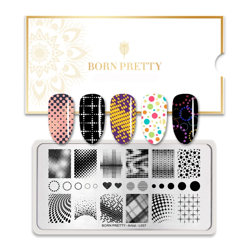 BORN PRETTY Геометрическая вращающаяся полоса изображения ногтей шаблоны DIY Изображение цветок бабочка ногтей штамп пластина Маникюр штамп для ногтей