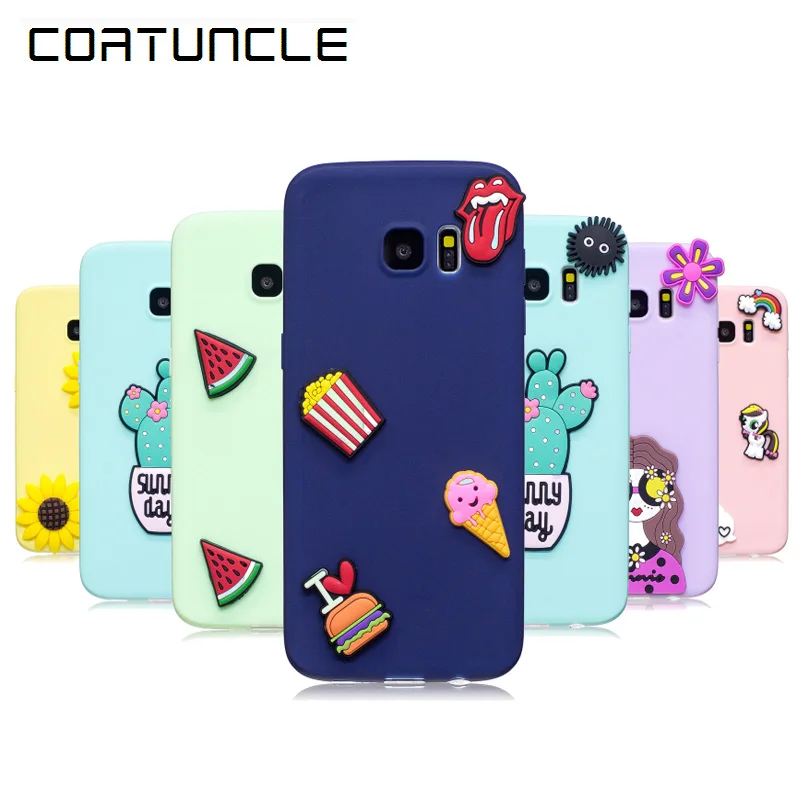 Coatuncle мягкий чехол TPU для Coque Samsung Galaxy S7 случае 3D кремния конфеты чехол для задней панели с мультяшными героями чехол для Samsung S7 Edge чехол