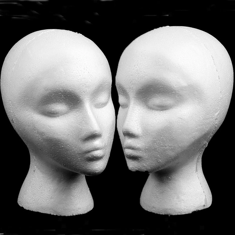 Female White Deflection Head Polystyrene Styrofoam Foam Model Stand Wig Hair Hat Headset Mannequin Display Rack | Дом и сад