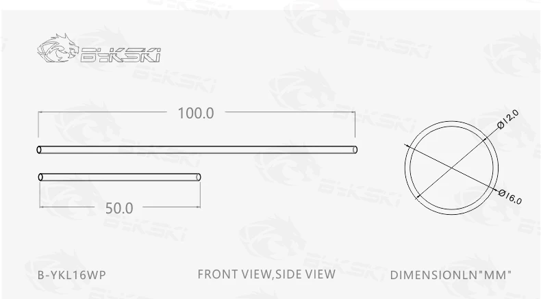 BYKSKI из оргстекла ПММА/PETG жесткая туба(OD12mm/OD14mm/OD16mm)+ 2 мм толщина+ 50 см длина Прозрачная Жесткая труба 2 шт./лот