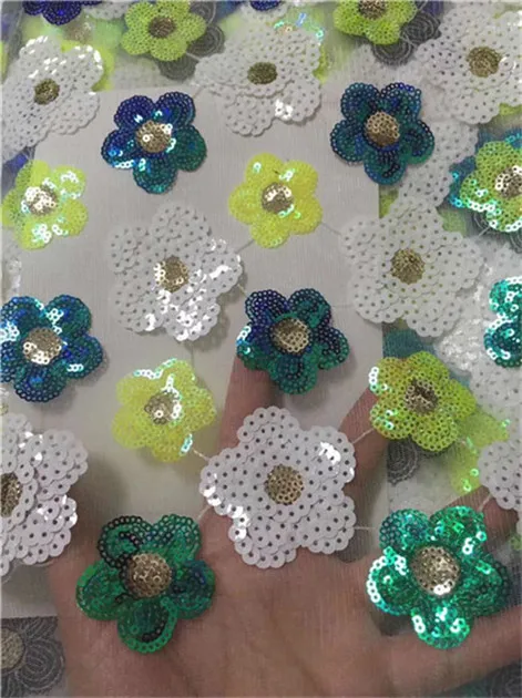 Африканская белая кружевная ткань с пайетками зеленый стиль нигерийская