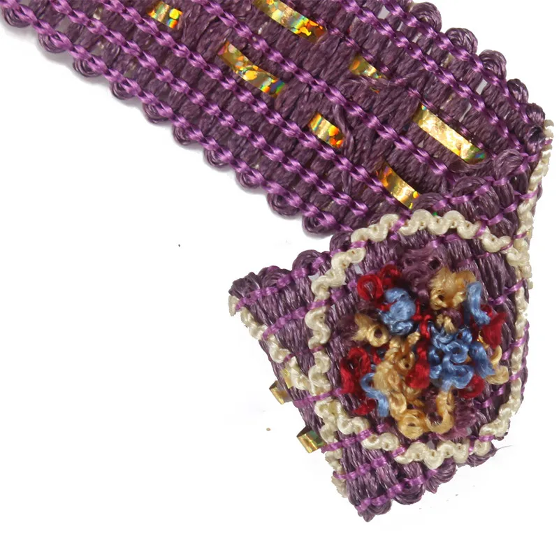 Плетеный светло-фиолетовый кружевной тесемки отделка тесьма мотив аппликация