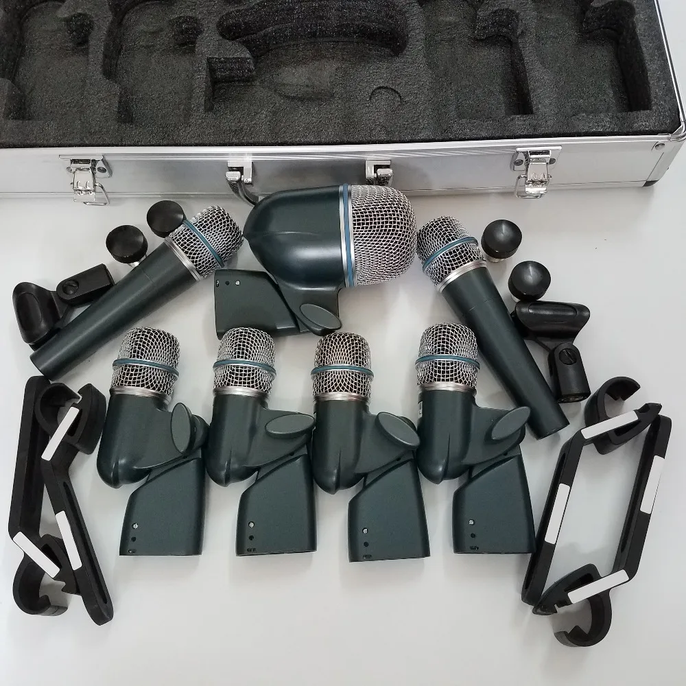 7-Piece Drum Microphone Mic Kit (with Case) 1x 52A,4x 56A,2x 57a condensor microphone instrument microphone Drum Mic Kit dmk7
7-Piece Drum Microphone Mic Kit (with Case) 1x 52A,4x 56A,2x 57a condensor microphone instrument microphone Drum Mic Kit dmk7