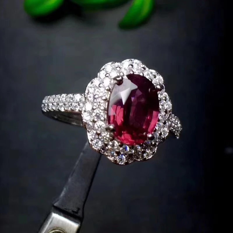 Натуральный пироп гранат кольца для женщин хорошие подарки 6x8 мм 1.8ct натуральный