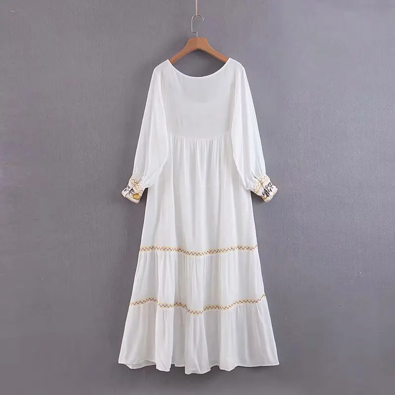 Сексуальные вечерние женские платья с цветочной вышивкой Boho квадратным вырезом