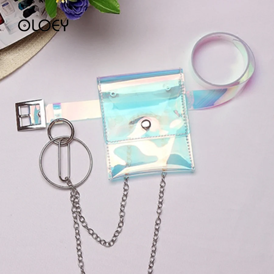 Прозрачная Водонепроницаемая поясная сумка из ПВХ Женская модная прозрачная 2019