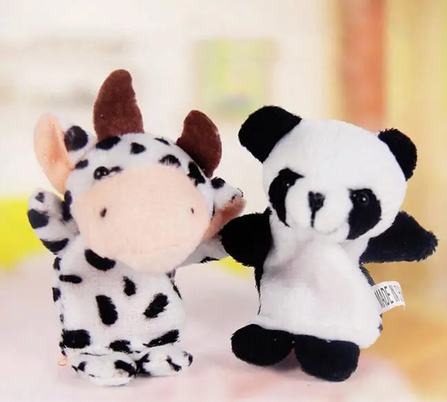Lovely 10 Pcs/Lot Mini Funny Soft Plush Toys Cartoon Biological Animal Finger Puppet For Child Baby Favor Dolls | Игрушки и хобби