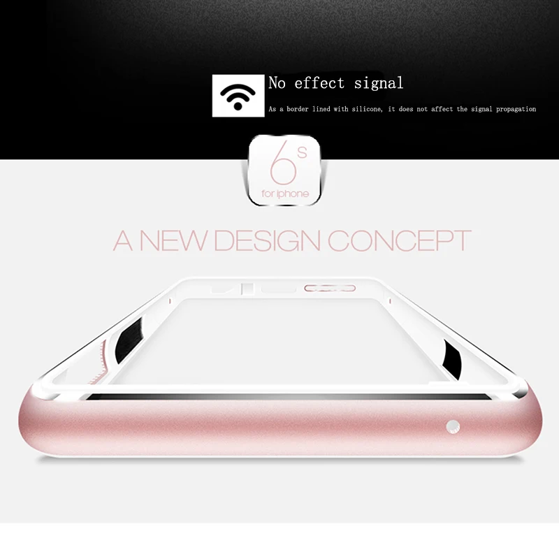 LuckGuard бампер чехол для телефона iphone 6 6S plus s плюс Luxuy алюминий металла рамки Мягкие