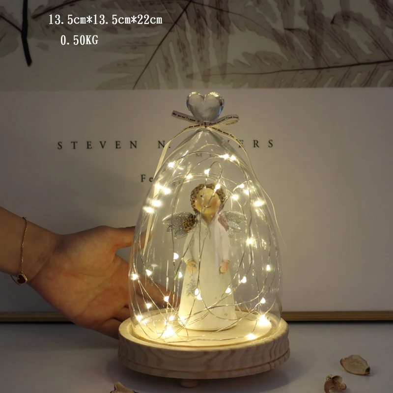 1 Piece Home Decor Glass Bedroom LED Night Light Figure Christmas Party Birthday Gift Wedding Figurie for Decoration | Дом и сад