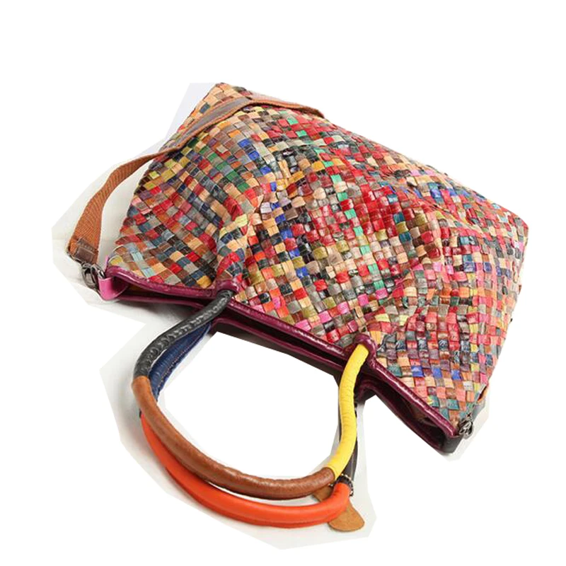 Сан Мари красочные сумка в стиле бохо для Для женщин большой Ёмкость пляжные