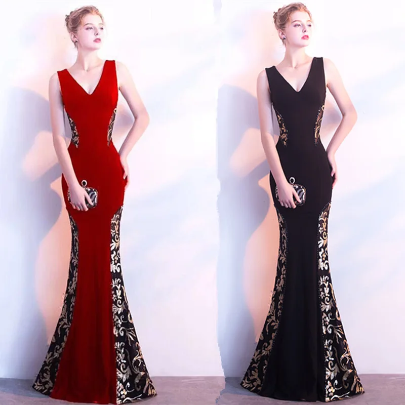 Женское вечернее платье русалка длинное кружевное для выпускного вечера