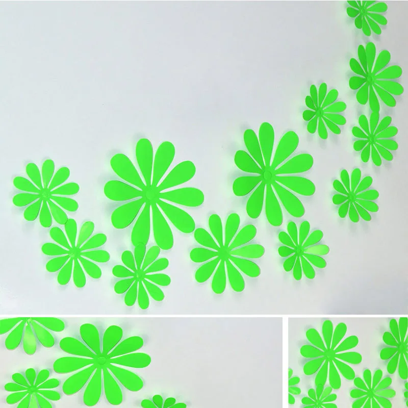 12 шт. DIY 3D однотонные настенные наклейки с бабочками и цветами для украшения дома